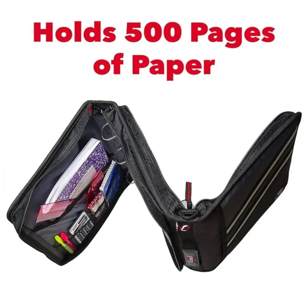 Case-it Z Shape Zipper Binder 1.5” D-Ring Double Sided Black New